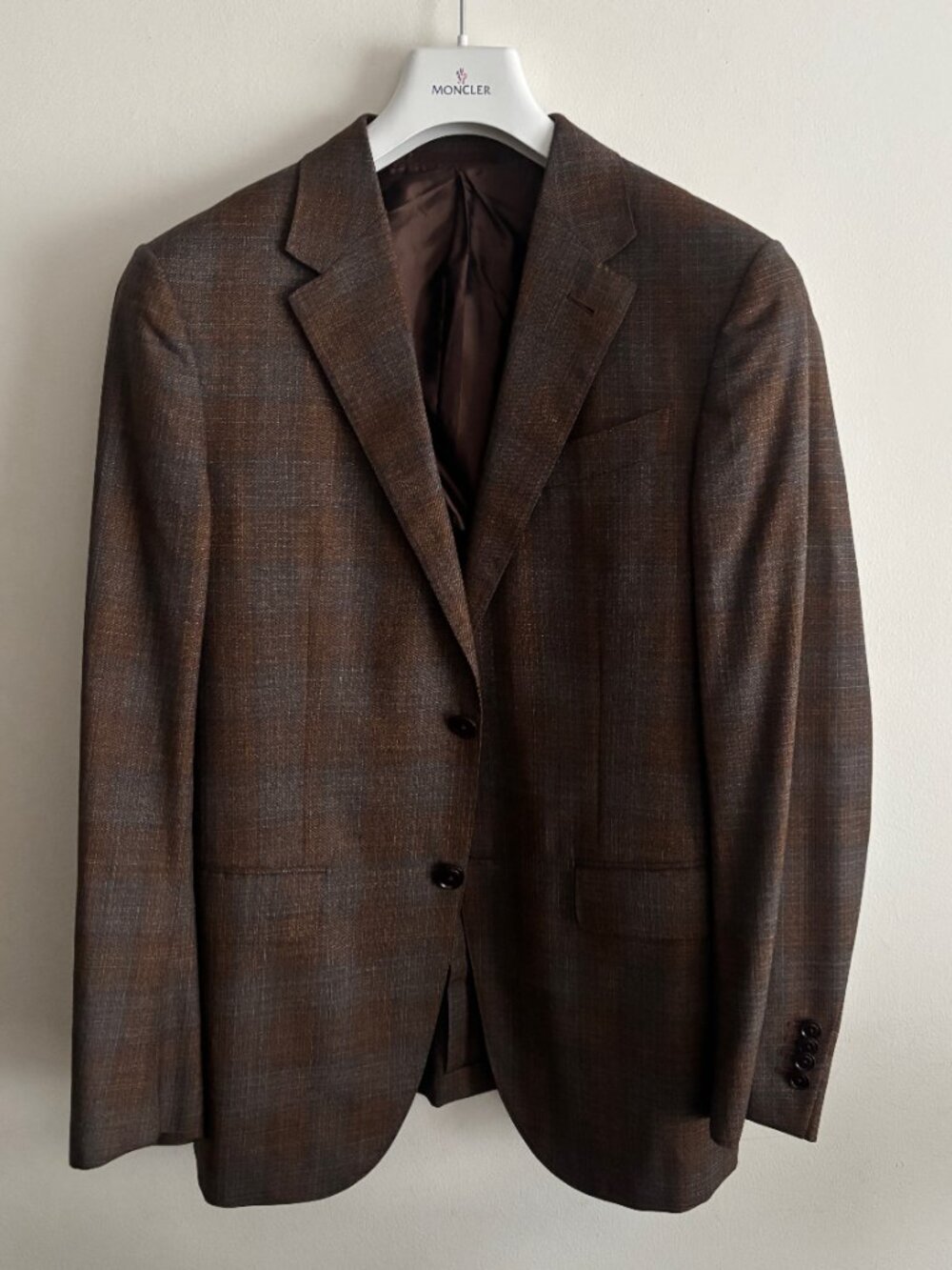 $5500 Ermenegildo Zegna Unstructured Brown Plaid Wool Sport Coat/Blazer - 38R